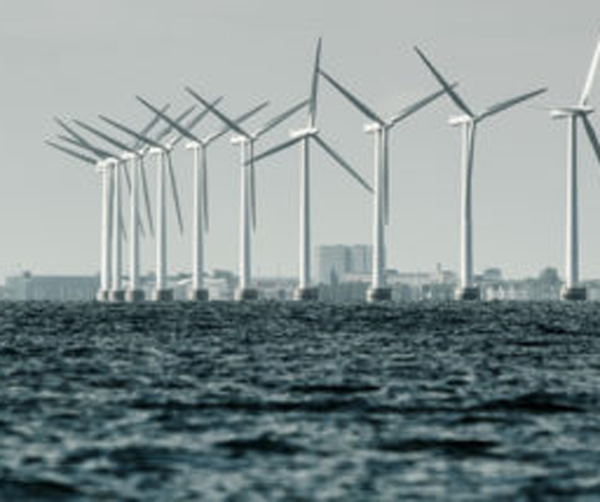 Wind turbines farm in Baltic Sea, Denmark Wind turbines farm in Baltic Sea, Denmark