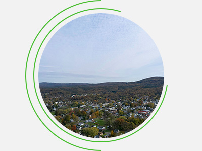 Aerial view of Romney in Hampshire County, West Virginia Aerial view of Romney in Hampshire County, West Virginia